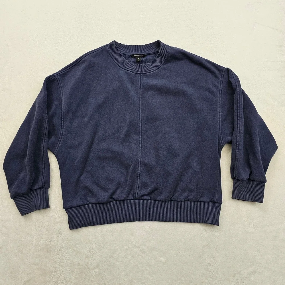 Banana‎ Republic Sweatshirt Jogger Set Womens S Navy Blue Seamed Fleece Lounge